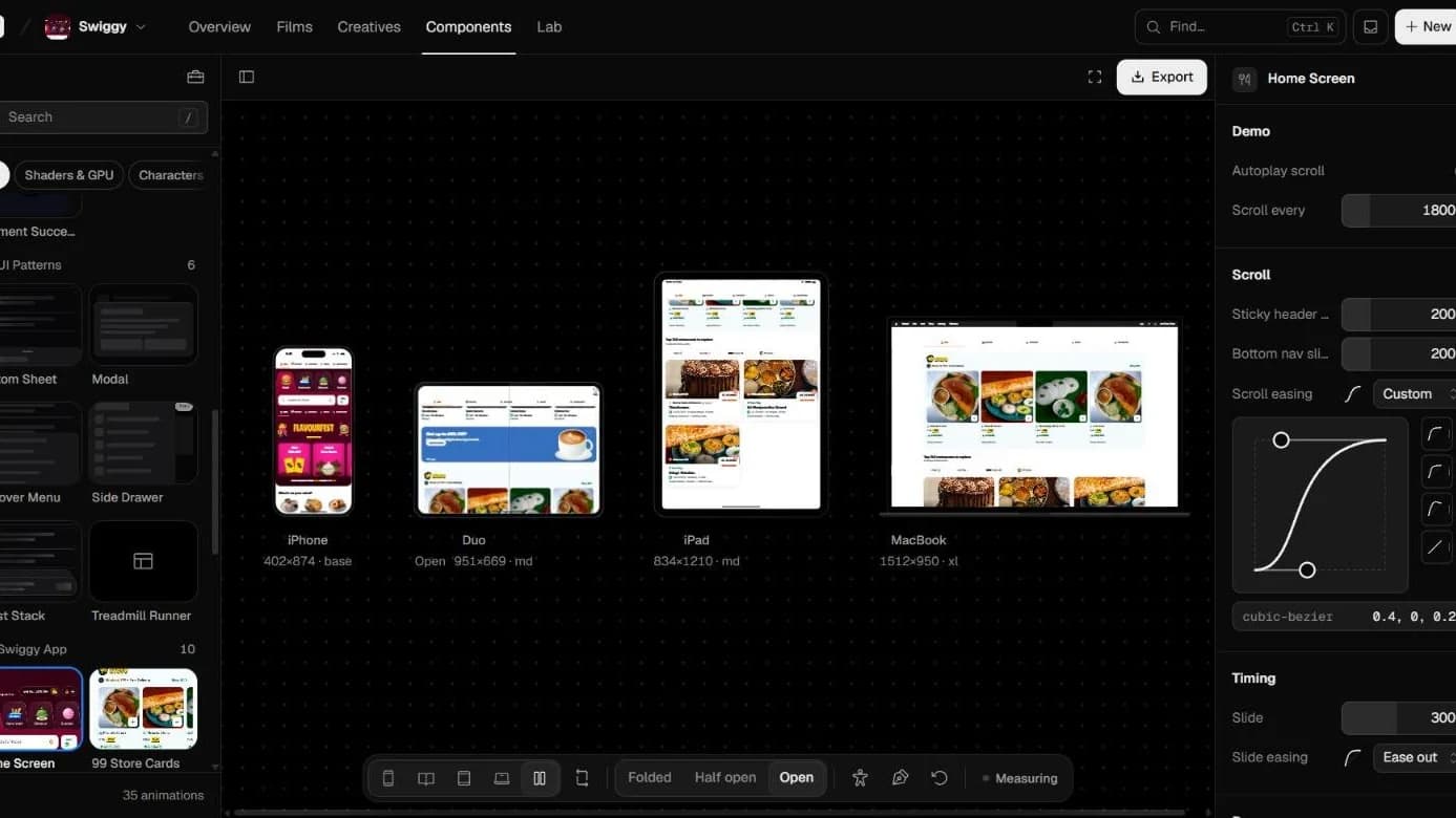 Compare view across four devices